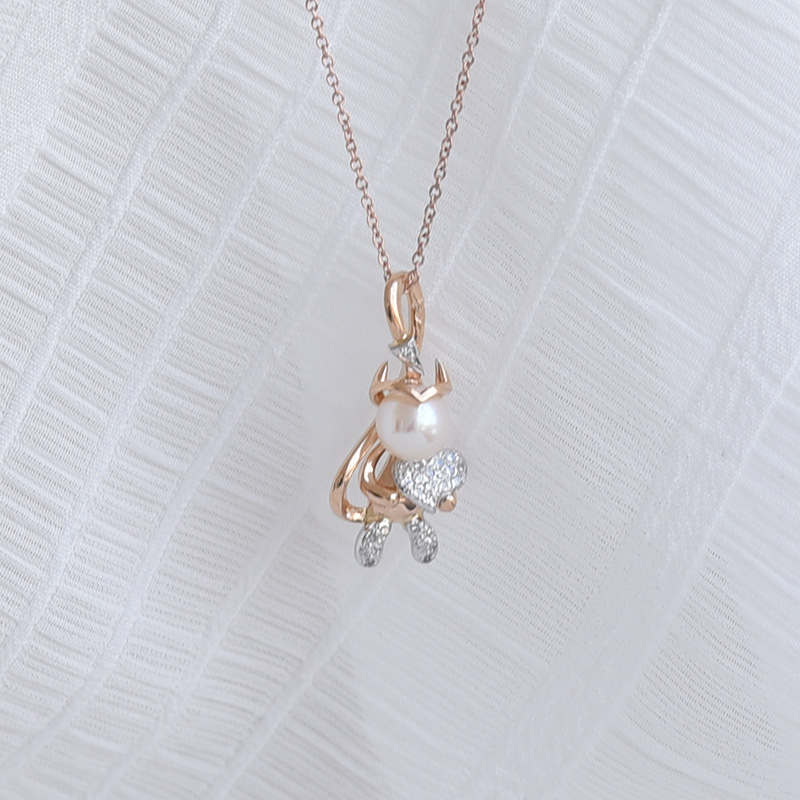 Diamantový náhrdelník s perlou 63977