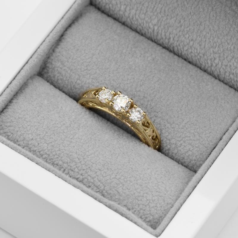 Diamantový zlatý prsten 66067