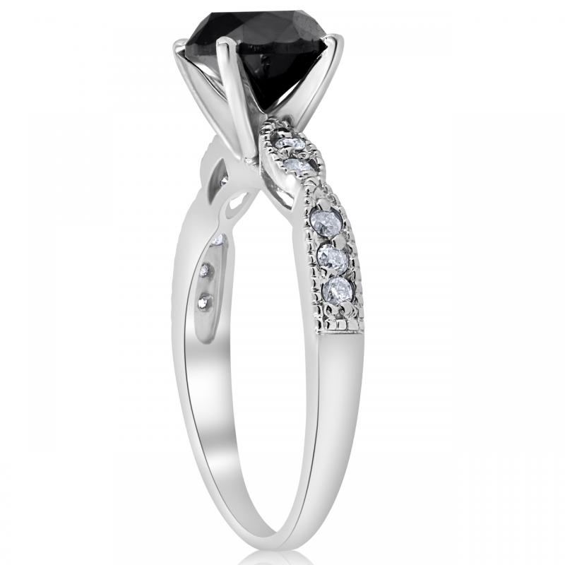 Prsten c černým diamantem Diantha 7047