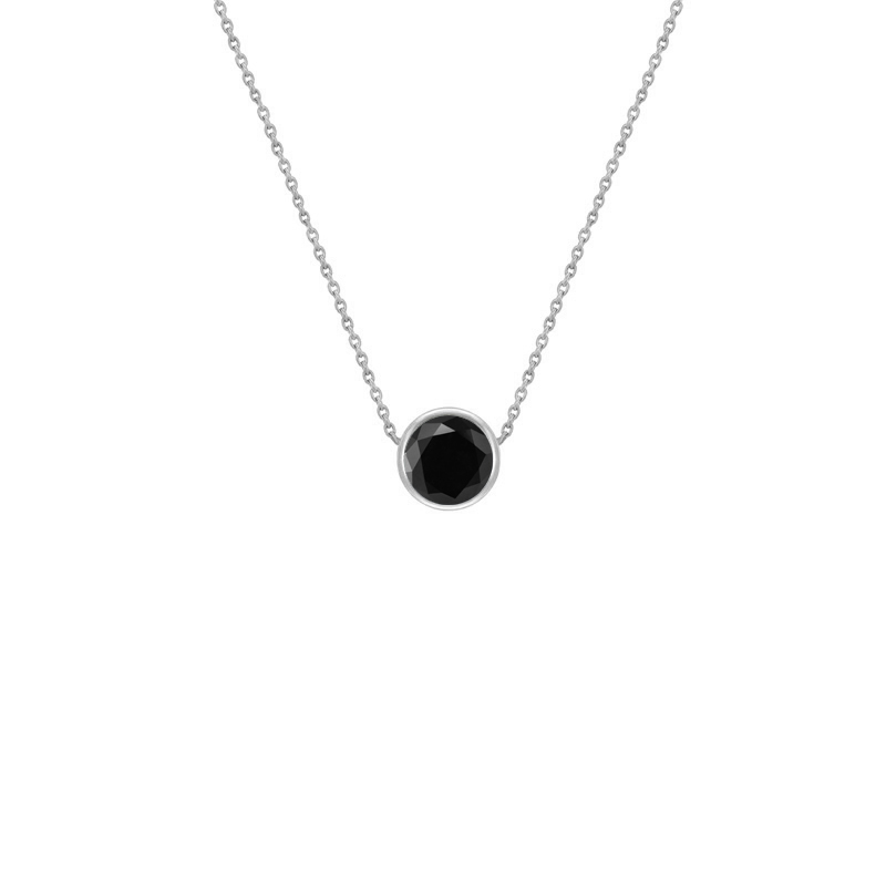 Platinový náhrdelník s černým diamantem Jonie
