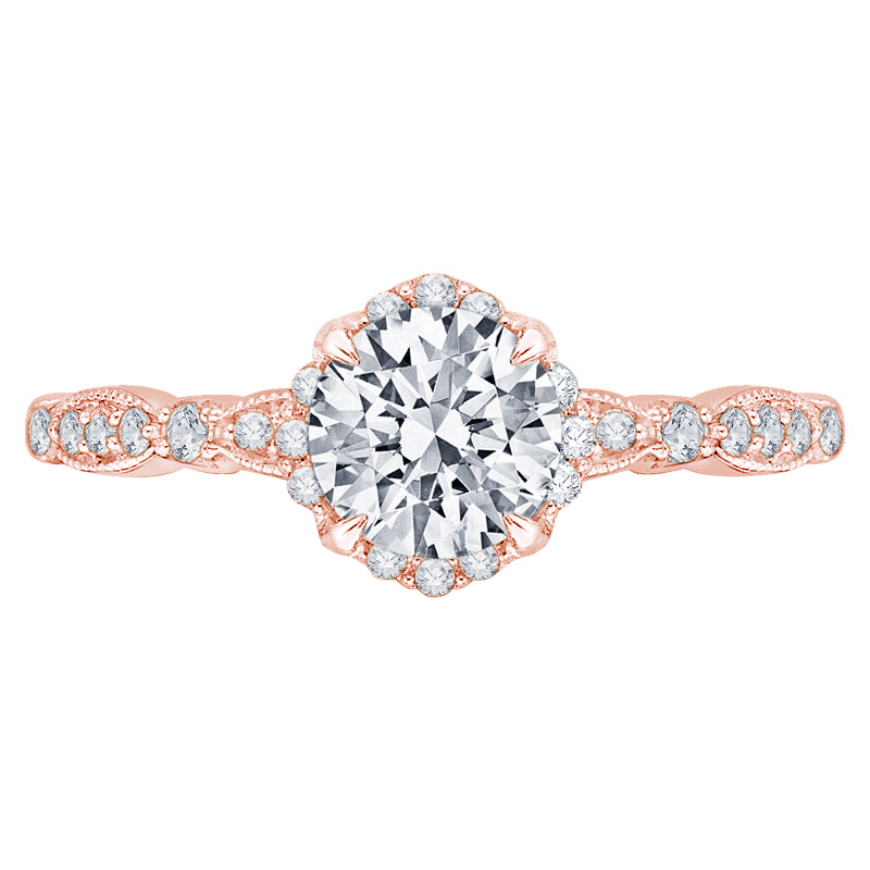Diamantový zásnubní prsten z růžového zlata 74627