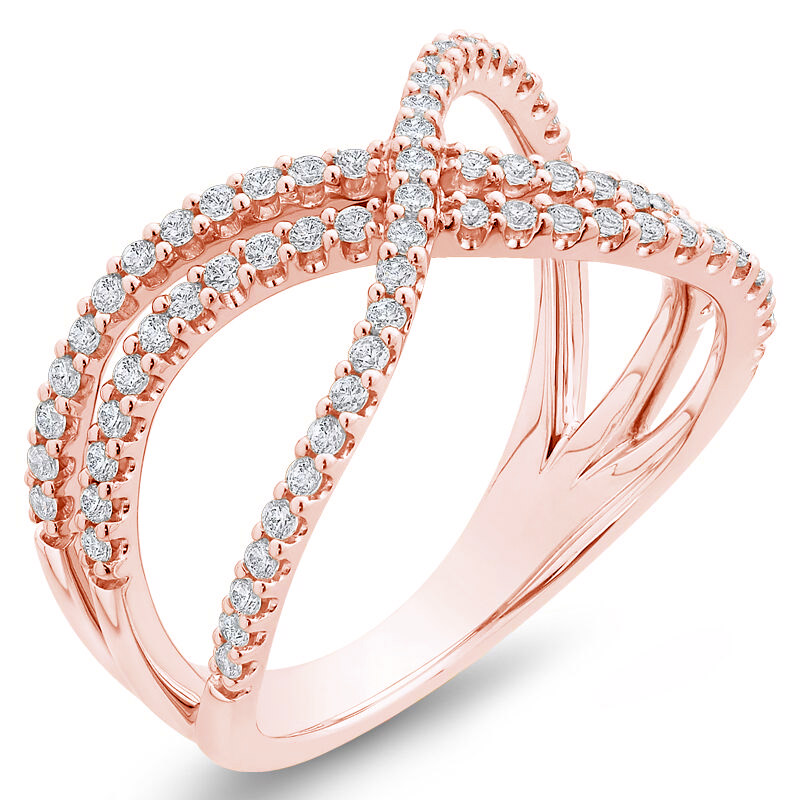 Diamantový eternity prsten z růžového zlata 74677