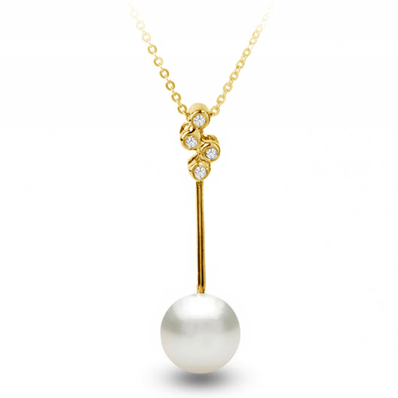 Zlatý náhrdelník s perlou a diamanty Milana 76747