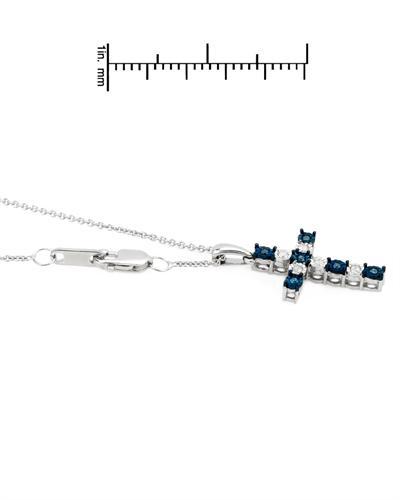 Modro-bílý diamantový náhrdelník 777