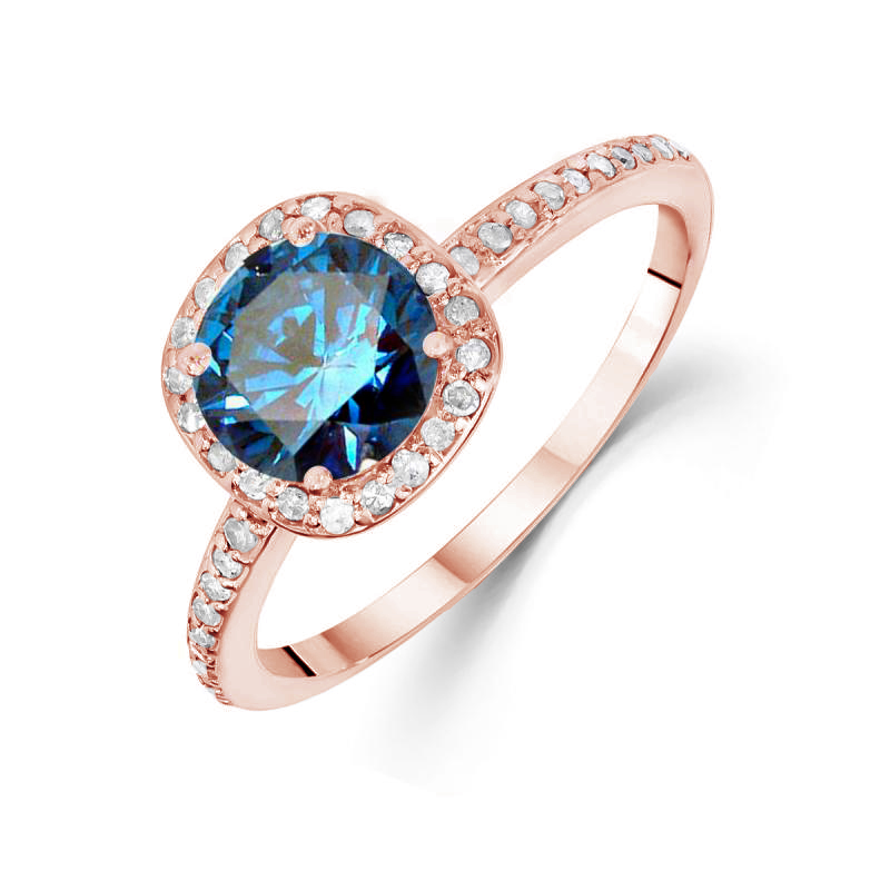 Diamantový prsten z růžového zlata