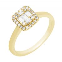 Halo prsten s blyštivými diamanty Lalah