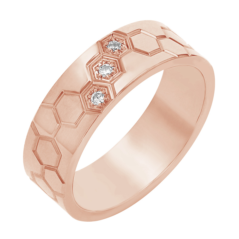 Dámský snubní prsten z růžového zlata 80347