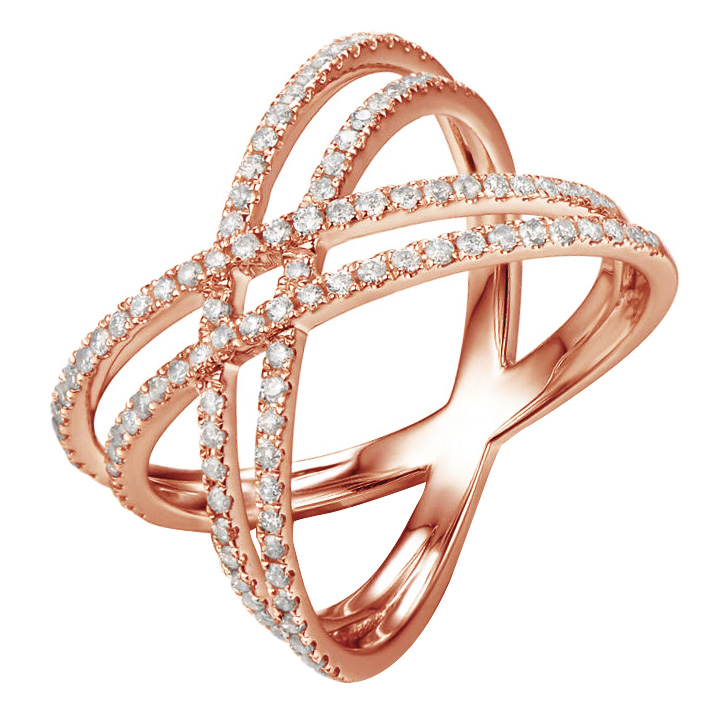 Diamantový prsten z růžového zlata 82377