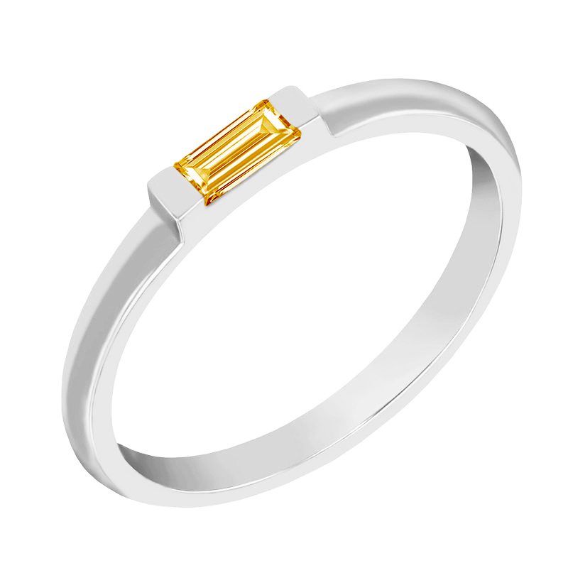 Citrínový prsten z bílého zlata 82407