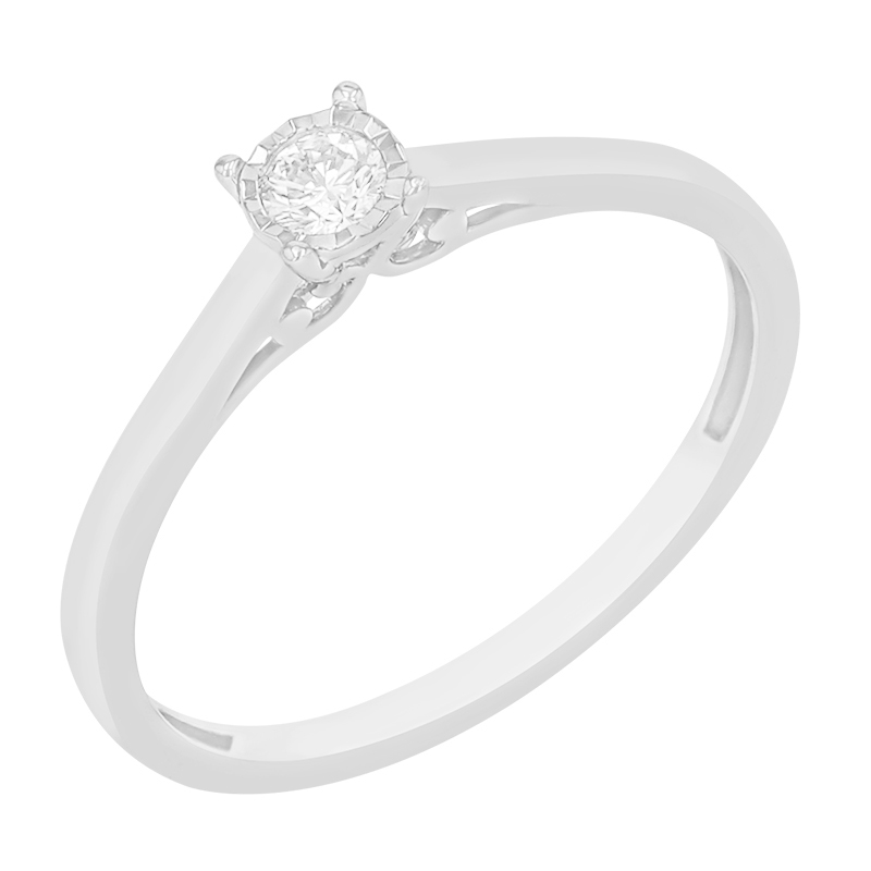 Elegantní diamantový prsten z bílého zlata