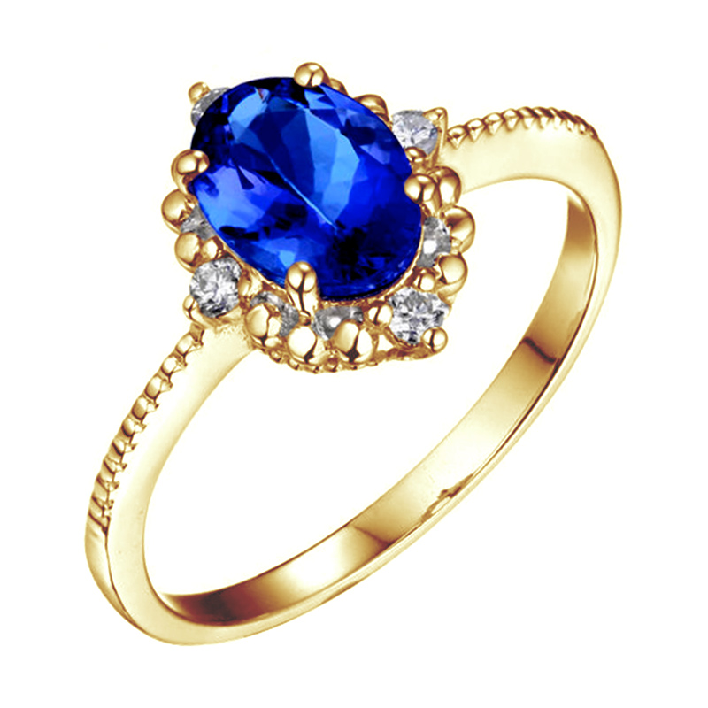 Tanzanitový prsten s diamanty Reva