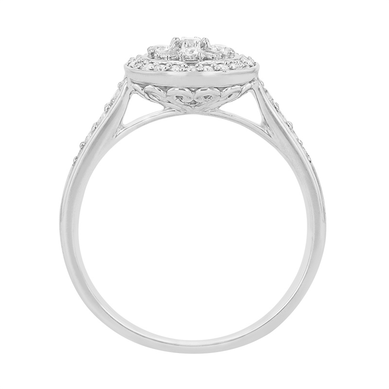 Halo prsten osázený třpytivými diamanty ze zlata 84297