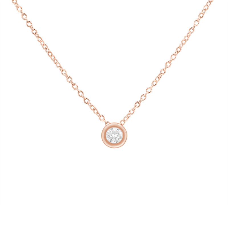 Diamantový přívěsek v minimalistickém stylu z růžového zlata 85207