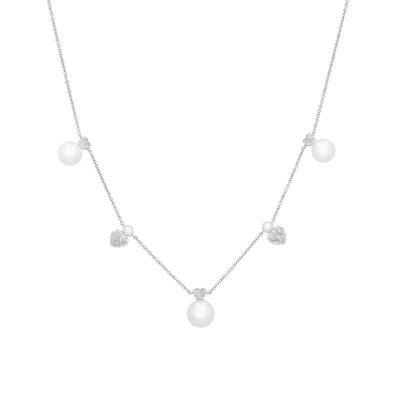 Elegantní náhrdelník s perlami a diamanty Anisa