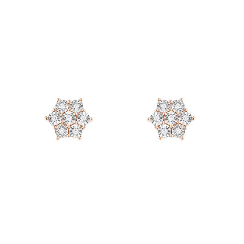 Náušnice s diamanty z růžového zlata 88587