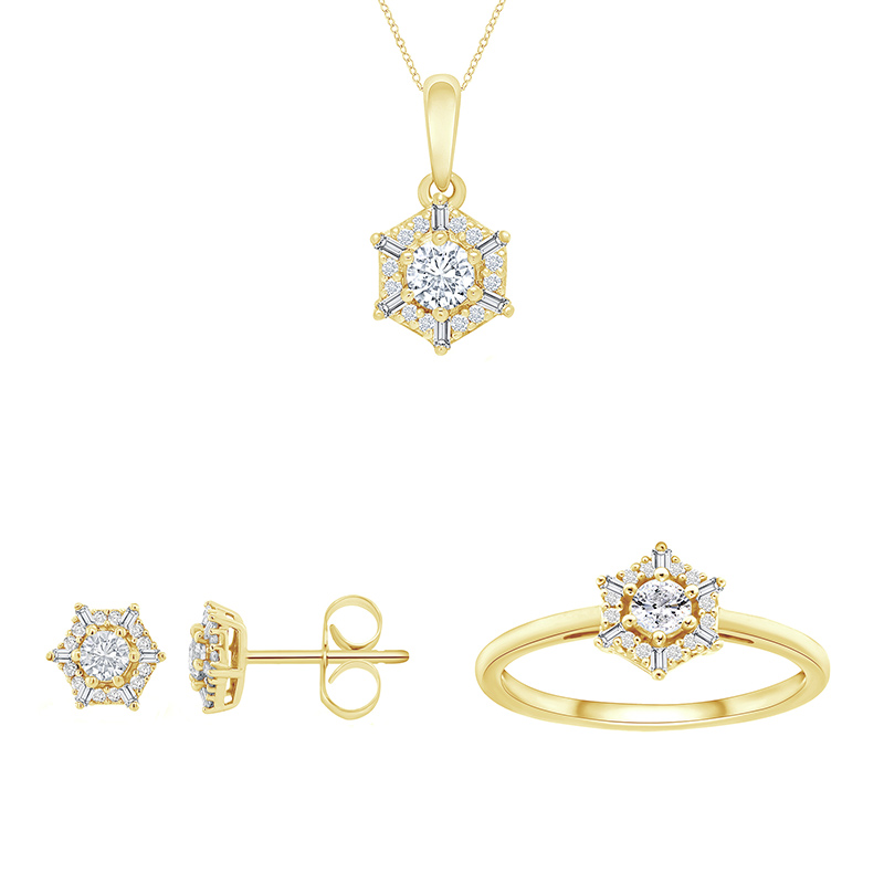 Zlatá kolekce šperků s lab-grown diamanty