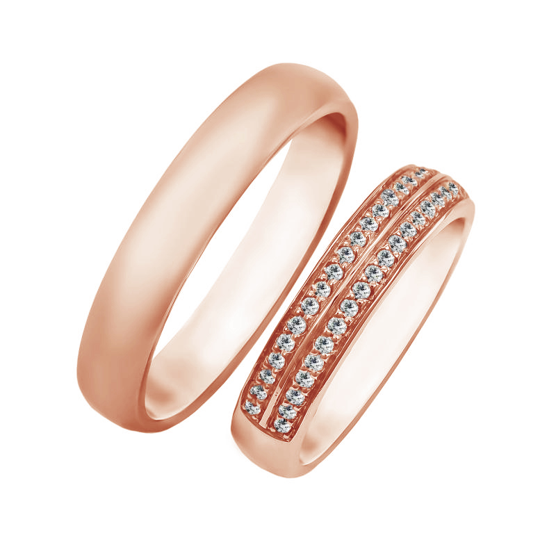 Zlaté snubní prsteny s diamanty Sydell 96067