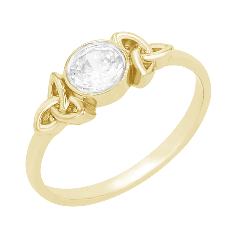 Propletený zlatý prsten s diamantem Lorey 97667
