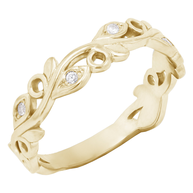 Prsten ve tvaru lístečků s diamanty Seir 98317