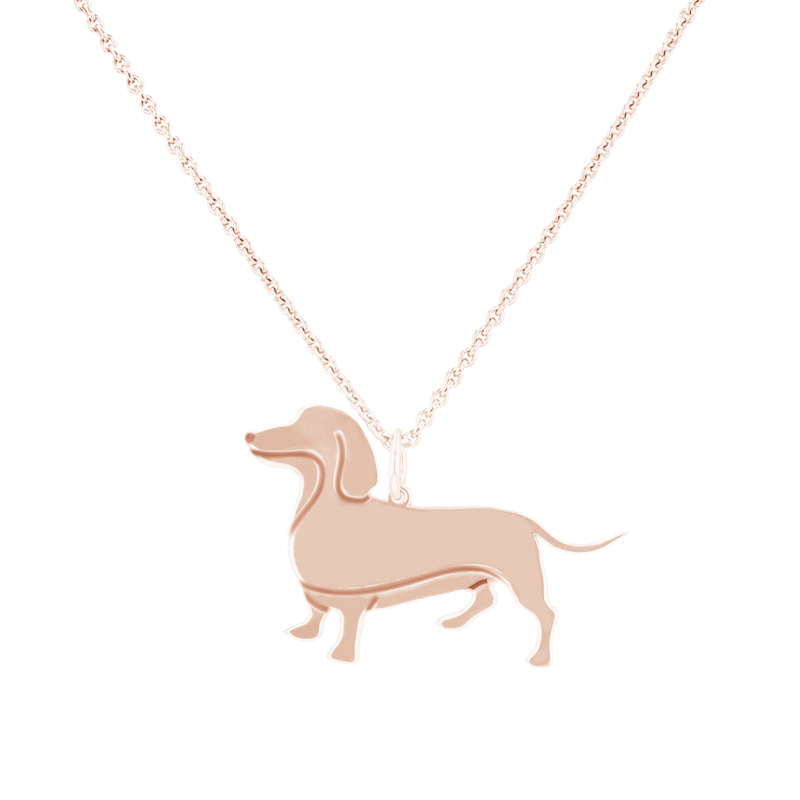 Stříbrný přívěsek ve tvaru psa s gravírem Dachshund 98597