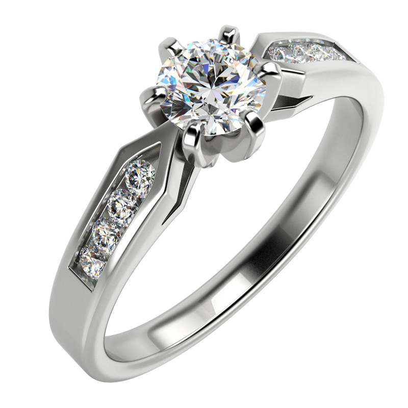 Zásnubní prsten s moissanitem a diamanty Sion