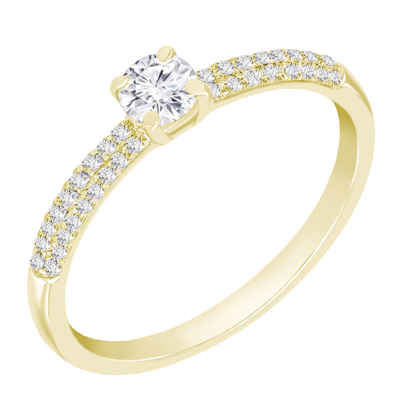 Zásnubní prsten s moissanitem a diamanty Kristen 100258