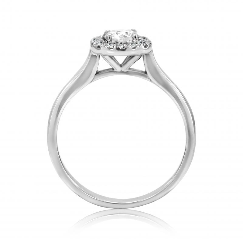 Zásnubní prsten v halo stylu s moissanitem a diamanty Reley 100538