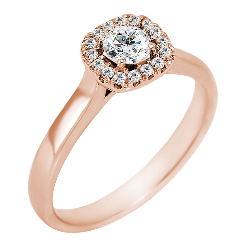 Zásnubní prsten v halo stylu s moissanitem a diamanty Reley 100548