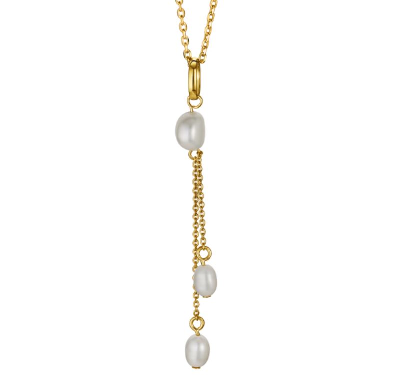 Pozlacená kolekce šperků s perlami Santino 100818