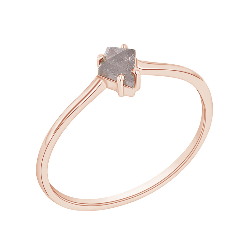 Minimalistický prsten se salt and pepper diamantem Erebos 101158
