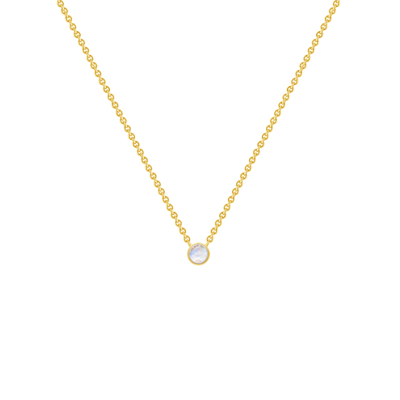 Stříbrný minimalistický náhrdelník s měsíčním kamenem Joyce 103708
