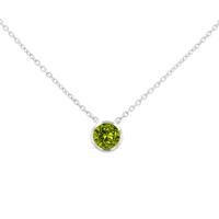 Stříbrný náhrdelník s olivínem Salas