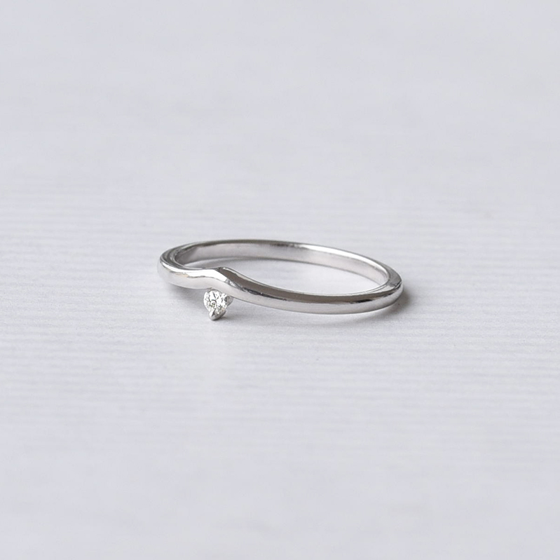 Stříbrný vykrojený prsten s lab-grown diamantem Doreen 104538
