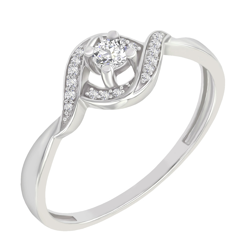 Stříbrný prsten s lab-grown diamanty Firth 104588