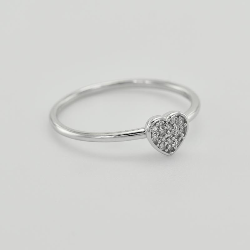 Stříbrný prsten ve tvaru srdce plný lab-grown diamantů Yosef 104648