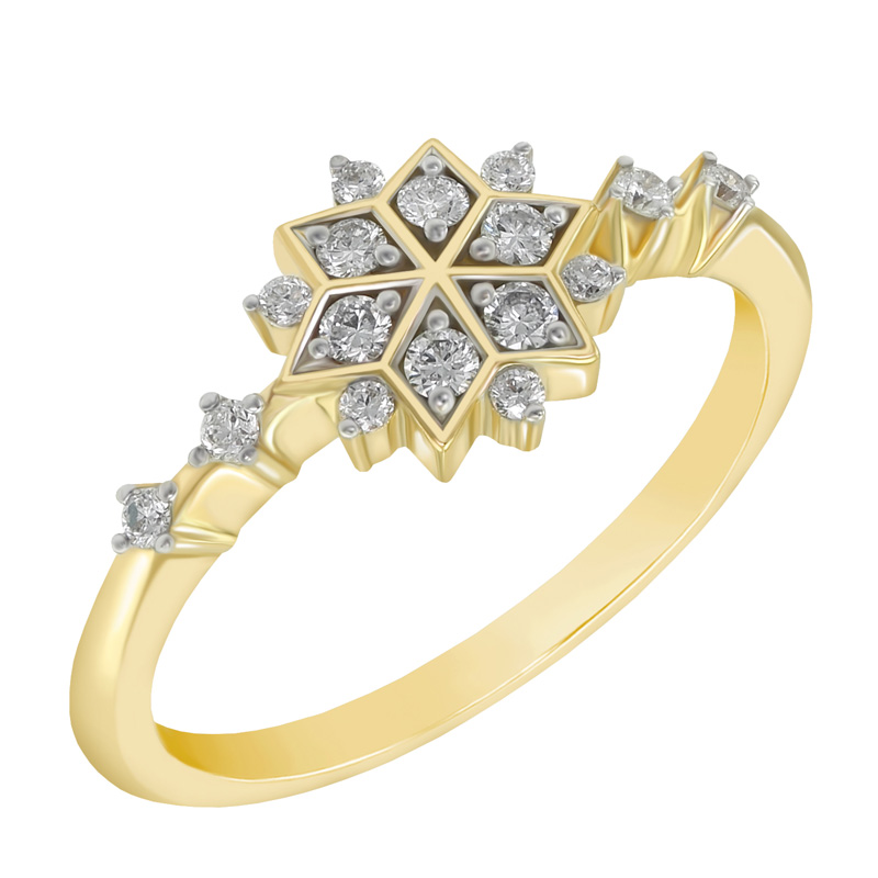 Stříbrný prsten s lab-grown diamantovou hvězdou Nighty 104708