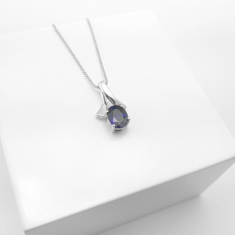Safírový stříbrný náhrdelník 10488