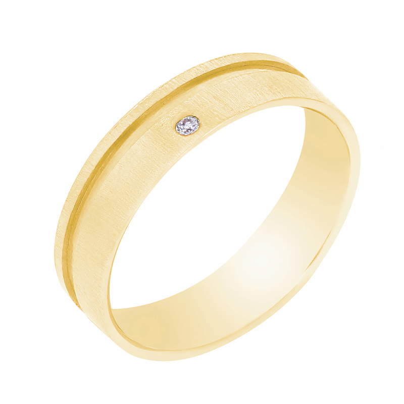 Zlaté snubní prsteny s diamantem Miah 105548