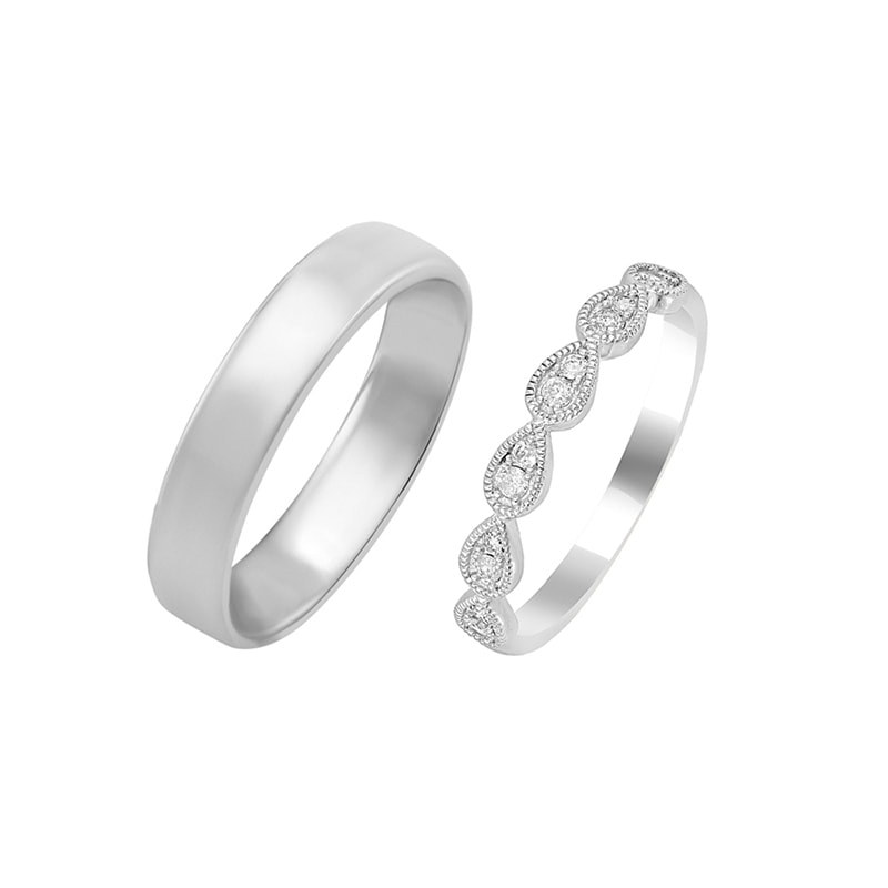 Vintage prsten s lab-grown diamanty a komfortní pánský prsten Lacy