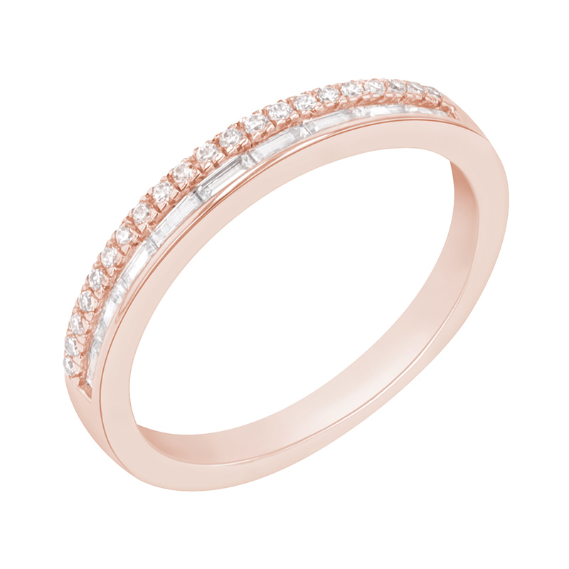 Eternity prsten s lab-grown round a baguette diamanty Luisa 107928