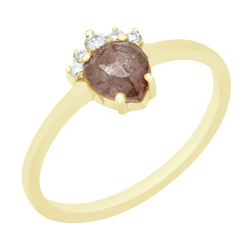 Dokonalý zásnubní prsten se světle růžovým diamantem Zita 110218