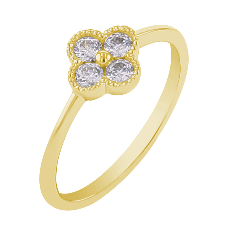 Prsten s lab-grown diamanty ve tvaru květiny Simra 110478