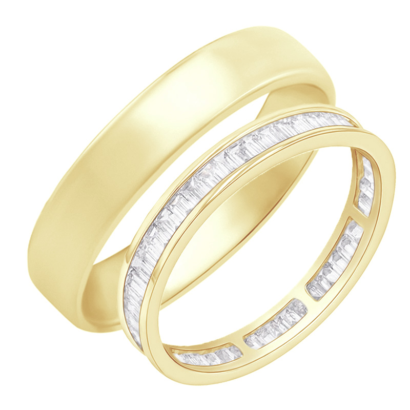 Eternity prsten s lab-grown baguette diamanty a pánský komfortní prsten Pascal 111188