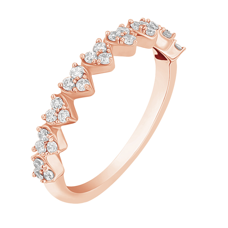 Srdíčkový eternity prsten s diamanty Mihai 112668