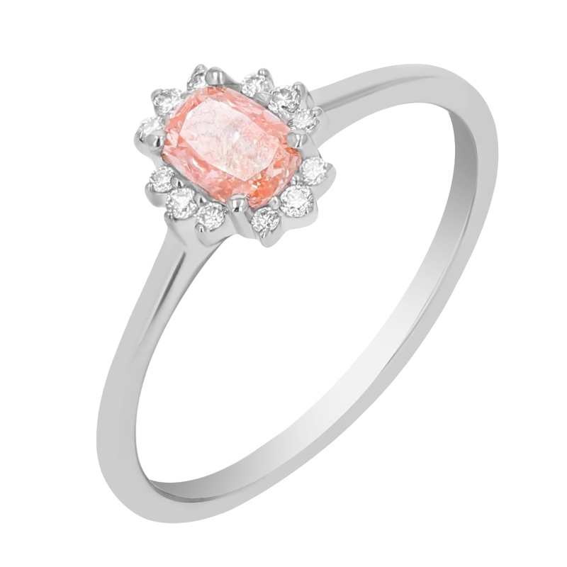Zásnubní prsten s certifikovaným fancy pink lab-grown diamantem Bayo