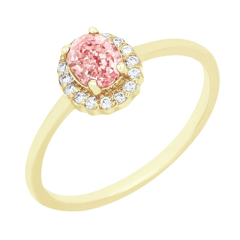 Zásnubní prsten s certifikovaným fancy pink lab-grown diamantem Avis 114878