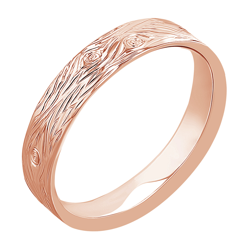 Snubní prsteny s ruční rytinou motivu dřeva a diamanty Dyanna 116438