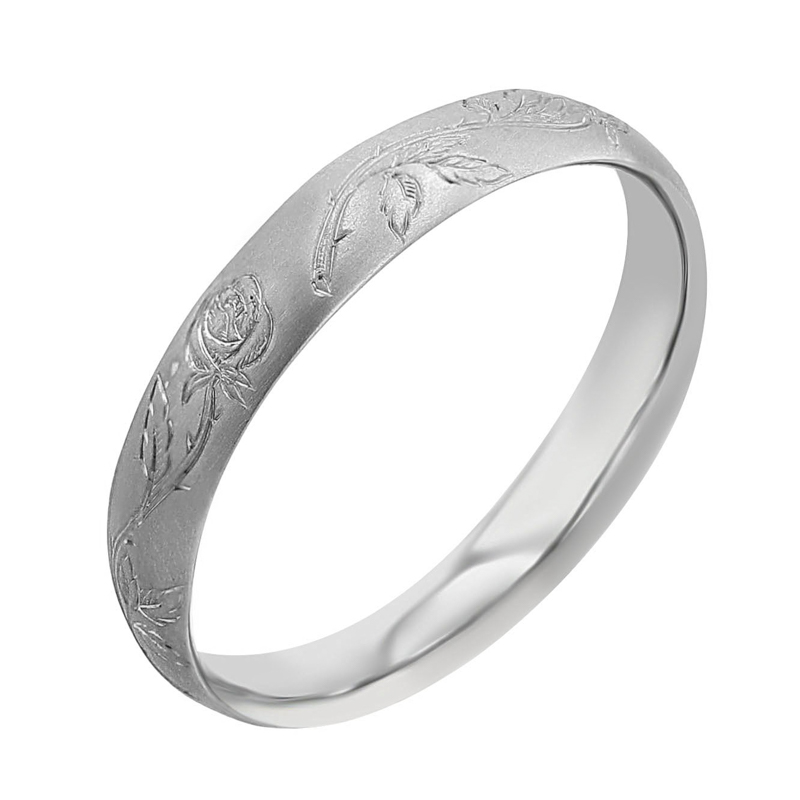 Snubní prsteny s ruční rytinou růží Danni 116938