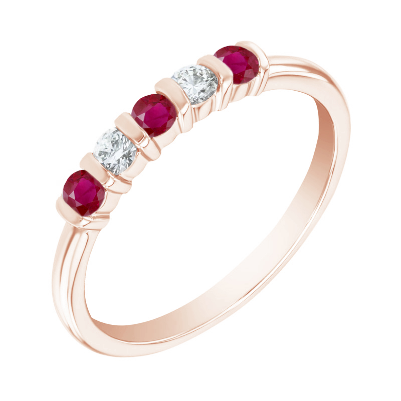 Eternity prsten s rubíny a diamanty Dalis 120098