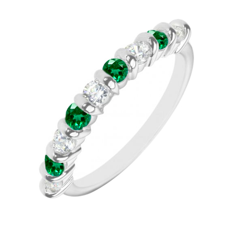 Eternity prsten se smaragdy a diamanty Tyson 120108
